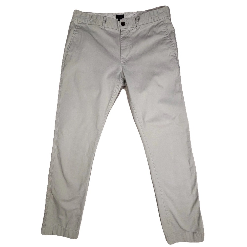J. Crew Flex Slim Chino Pants 33x30 Light Grey Stretch Cotton Mens